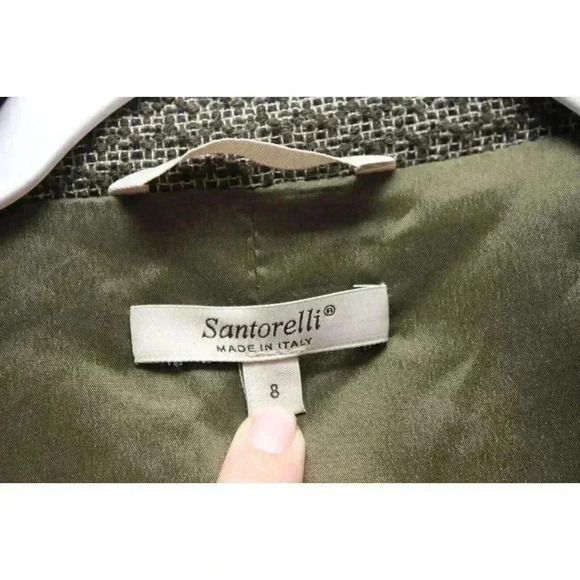Santorelli Blazer Size 8 Woven Textured Made in Italy Wool Career Classic Tweed - Picture 6 of 11